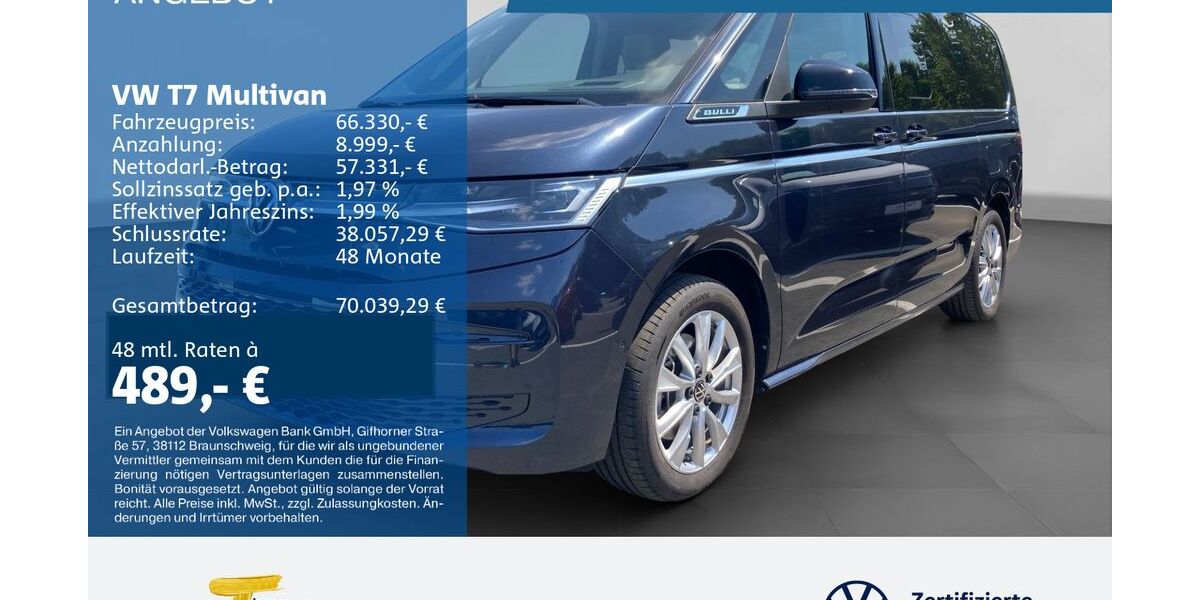 VW T7 Multivan 22.126 km 65.310 &euro; Bochum 44892