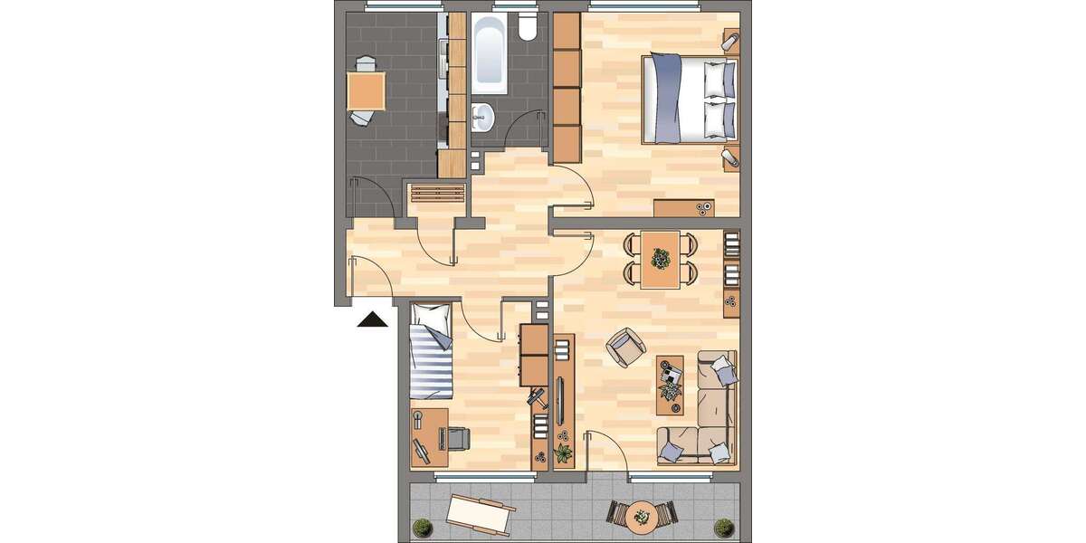 Etagenwohnung Herne Wanne - 3 Zimmer, 69 m&sup2;, 509&euro; | Angebot:27306133
