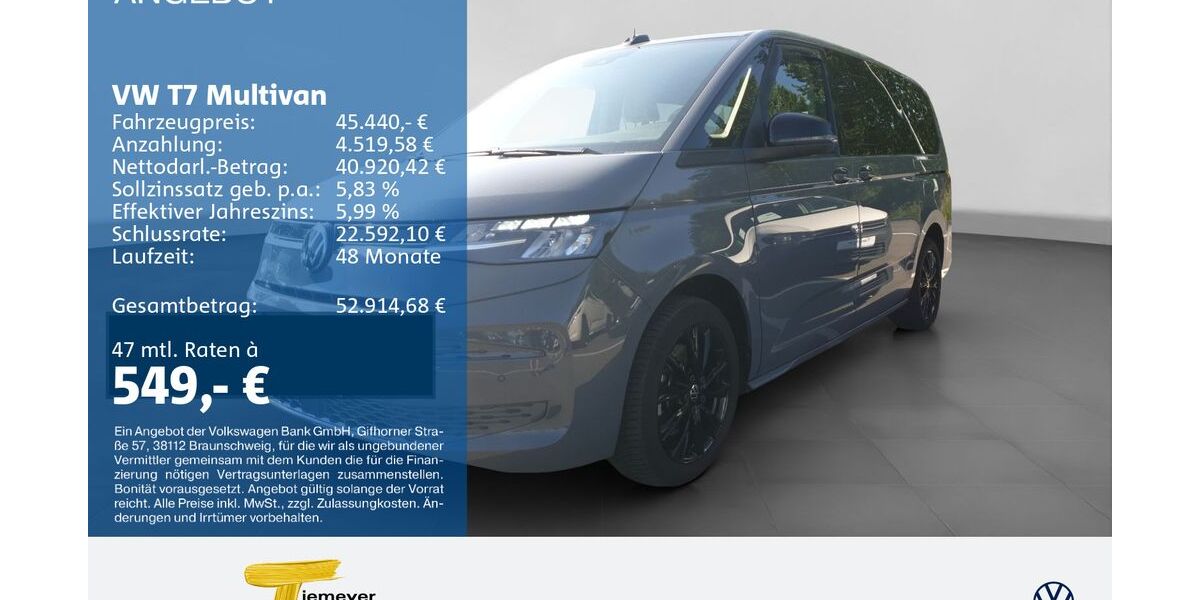 VW T7 Multivan 44.513 km 44.880 &euro; Bochum 44892
