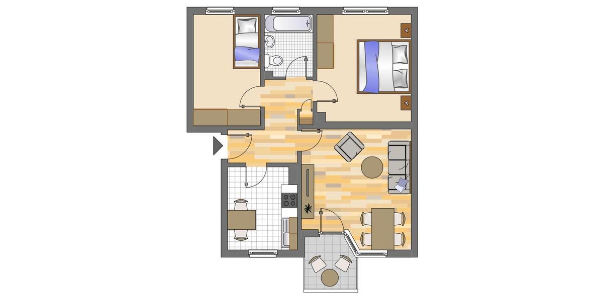 Etagenwohnung Gelsenkirchen Gelsenkirchen-Nord - 3 Zimmer, 60 m&sup2;, 429&euro; | Angebot:23643772