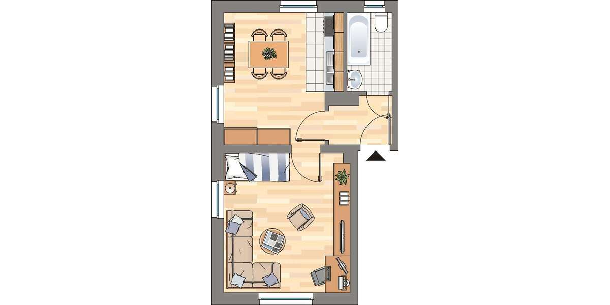 Etagenwohnung Herne Altenhöfen - 1 Zimmer, 35 m&sup2;, 329&euro; | Angebot:27317609