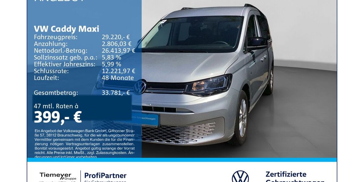 VW Caddy Maxi 18.649 km 28.210 &euro; Recklinghausen 45663